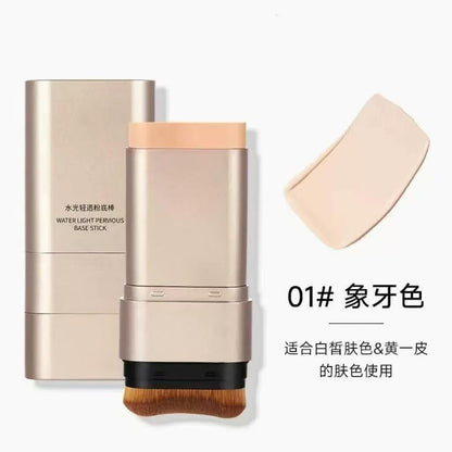 Water Light Base Stick Foundation in ivory shade with built-in brush and matching case