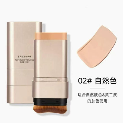 Water Light Base Stick Foundation in natural shade with built-in brush and matching case