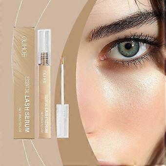 Lash serum set beside an eye, with box, tube, and applicator brush